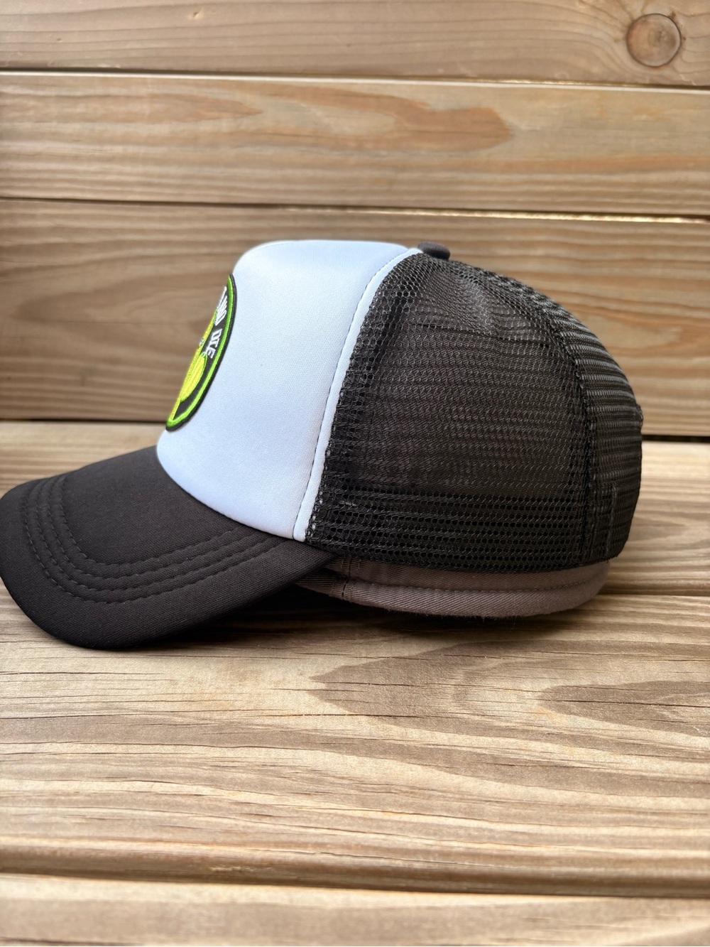 “Touch me and Die” Hand Crafted Trucker Hat with Cactus Patch - Picture 3 of 5